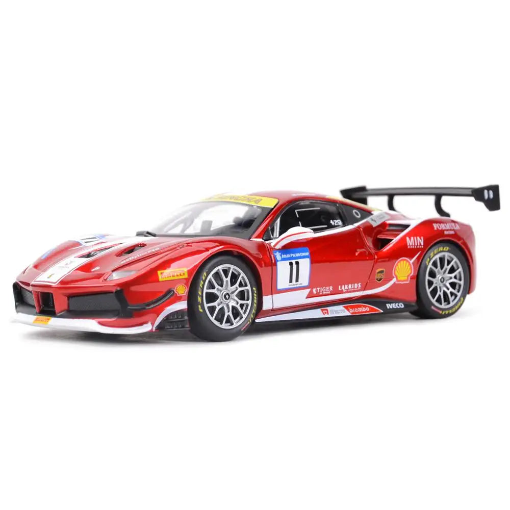 Bburago 1:24 Ferrari 488 Challenge 2017 Formula Racing Sports Car Static Die Cast Vehicles Collectible Model Car Toys