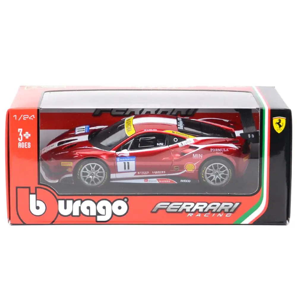 Bburago 1:24 Ferrari 488 Challenge 2017 Formula Racing Sports Car Static Die Cast Vehicles Collectible Model Car Toys