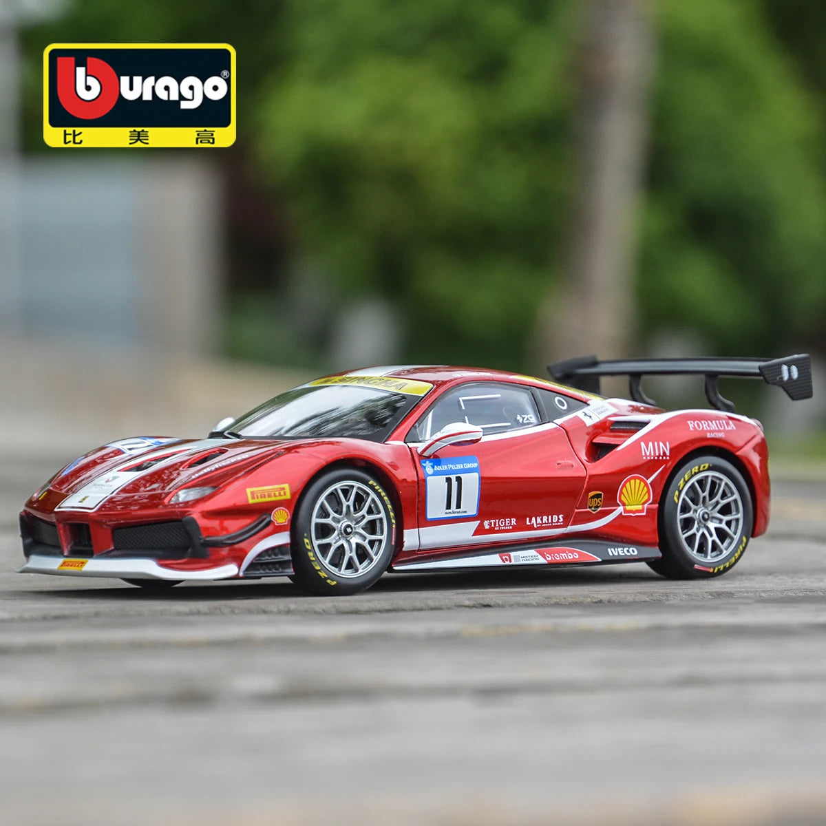 Bburago 1:24 Ferrari 488 Challenge 2017 Formula Racing Sports Car Static Die Cast Vehicles Collectible Model Car Toys