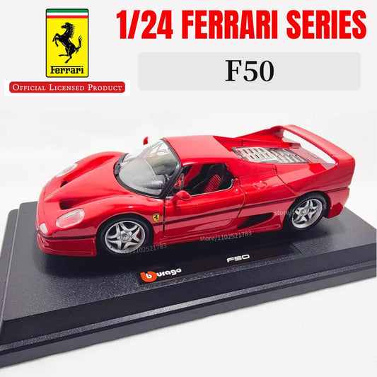 Bburago 1:24 Ferrari F50 Replica Car Model 458 488 Monza Enzo Scale Miniature Toy - Gift for Diecast Car Enthusiasts