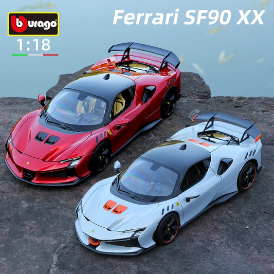 Bburago 1:18 Ferrari SF90 XX Stradale Sports Car Model Static Simulation Die Cast Vehicles Collectible Toy