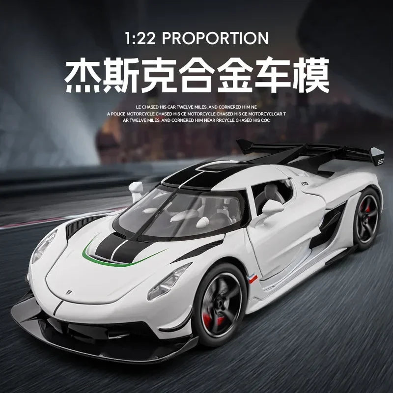 1:22 Jesko Alloy Diecast Sports Car Model Toys Simulation Vehicles with Sound Light Pull Back Toys Car for Boys C359