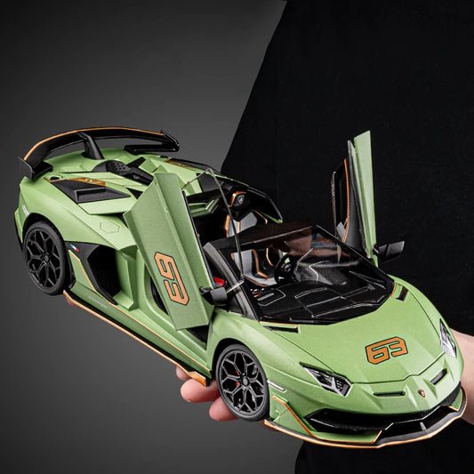 1:18 Lamborghinis Aventador SVJ63 Alloy Toy Car Model Wheel Steering Sound and Light Children's Toy Collectibles Birthday Gift