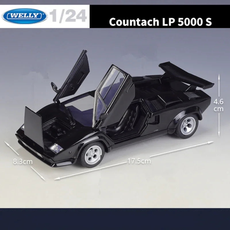 Welly 1:24 Lamborghini Countach LP5000s Alloy Sport Car Model Diecast Metal Car Vehicles Model High Simulation Children Toy Gift