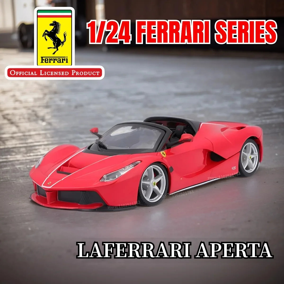 Bburago 1:24 Ferrari F50 Replica Car Model 458 488 Monza Enzo Scale Miniature Toy - Gift for Diecast Car Enthusiasts