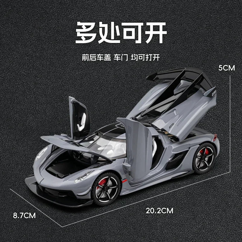 1:22 Jesko Alloy Diecast Sports Car Model Toys Simulation Vehicles with Sound Light Pull Back Toys Car for Boys C359