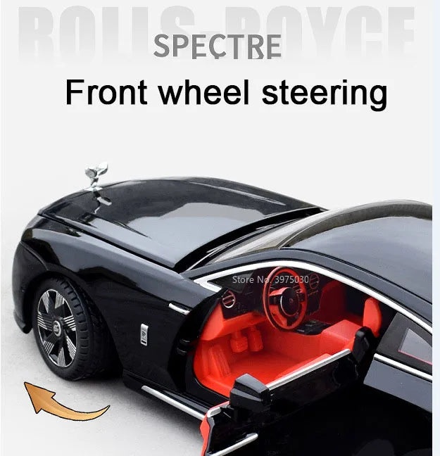 1/24 Alloy Diecast Car Model Rolls Royce Spectre Toy Simulation Limousine Pull Back Sound Light Advanced Decorative Toys for Boy