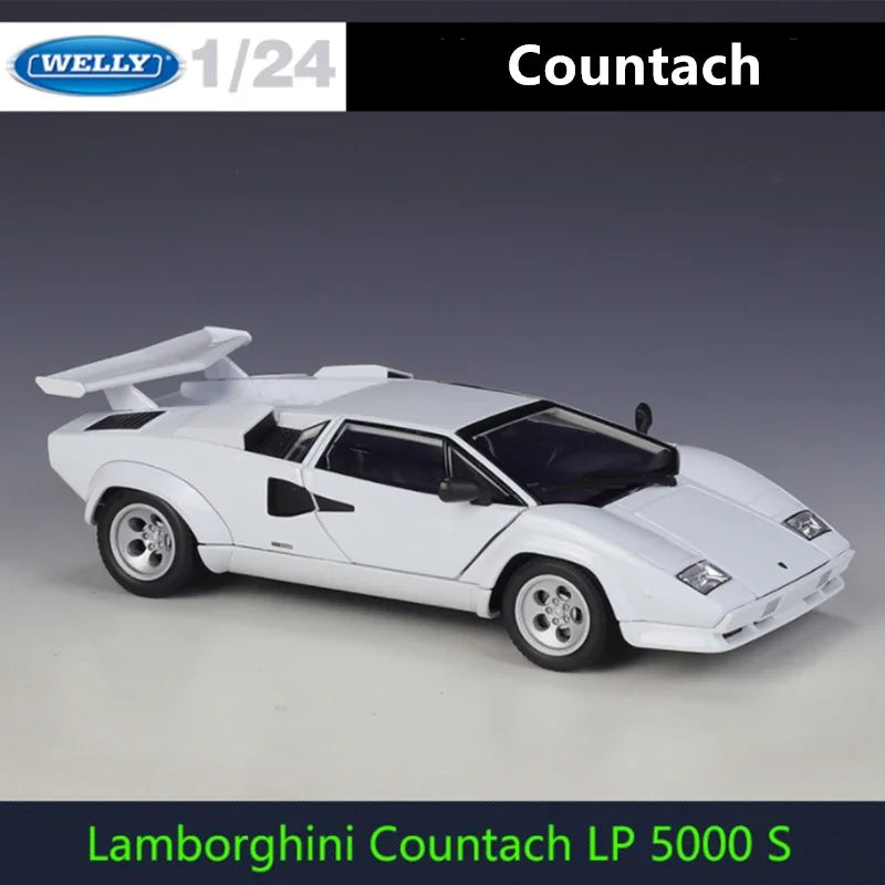 Welly 1:24 Lamborghini Countach LP5000s Alloy Sport Car Model Diecast Metal Car Vehicles Model High Simulation Children Toy Gift