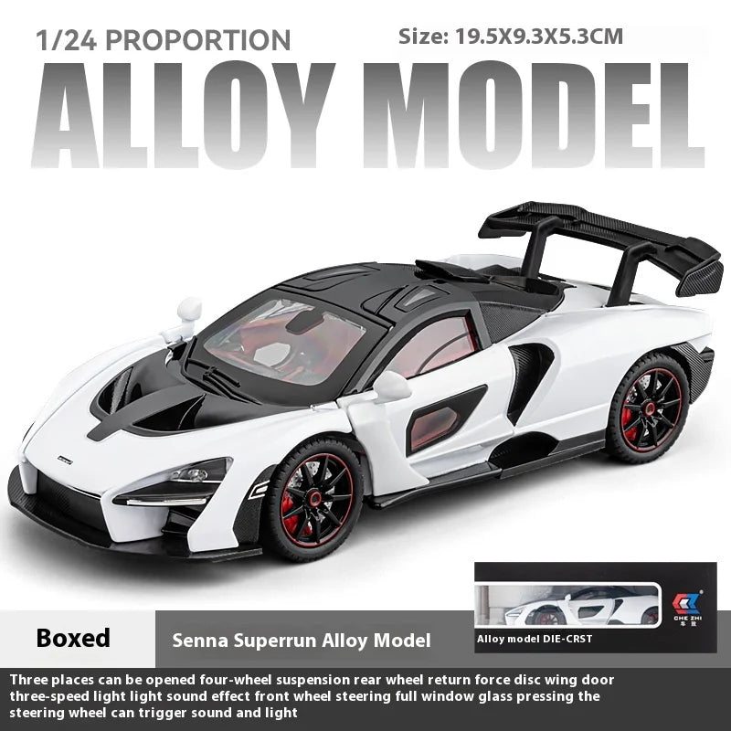 1:24 Mclaren Senna Super Racing Car Alloy Diecast Model Car Adult Collectibles Sound & Light Hobby Holiday Gifts With Boyfriend