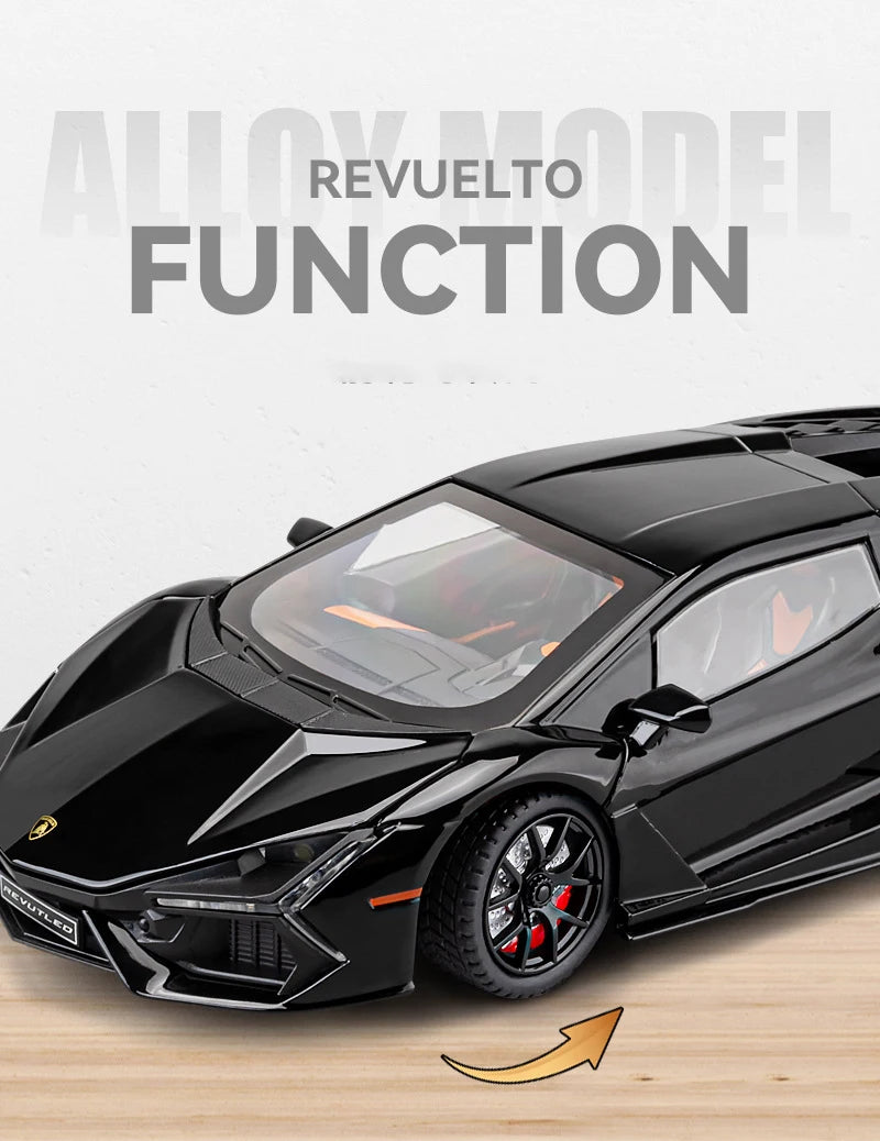 1:24 Lamborghini Revuelto Supercar Alloy Car Diecasts & Toy Vehicles Metal Toy Car Model Sound and light Collection Kids Toy