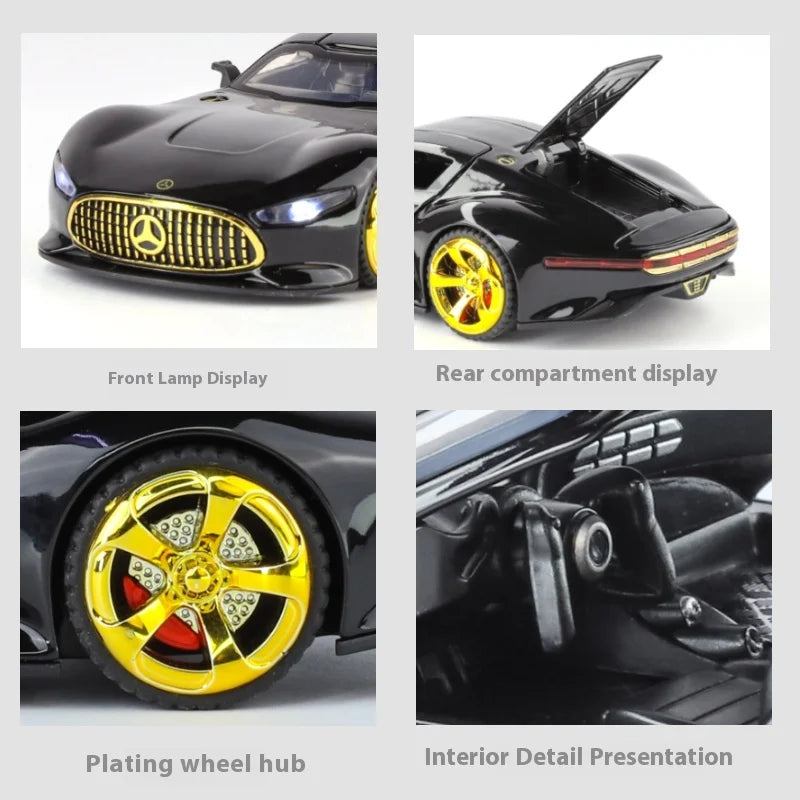 1:32 Benz AMG Vision GT Supercar Alloy Metal Diecast Car Model Sound & Light Simulation Collectibles Gift For Boyfriend Kids Boy