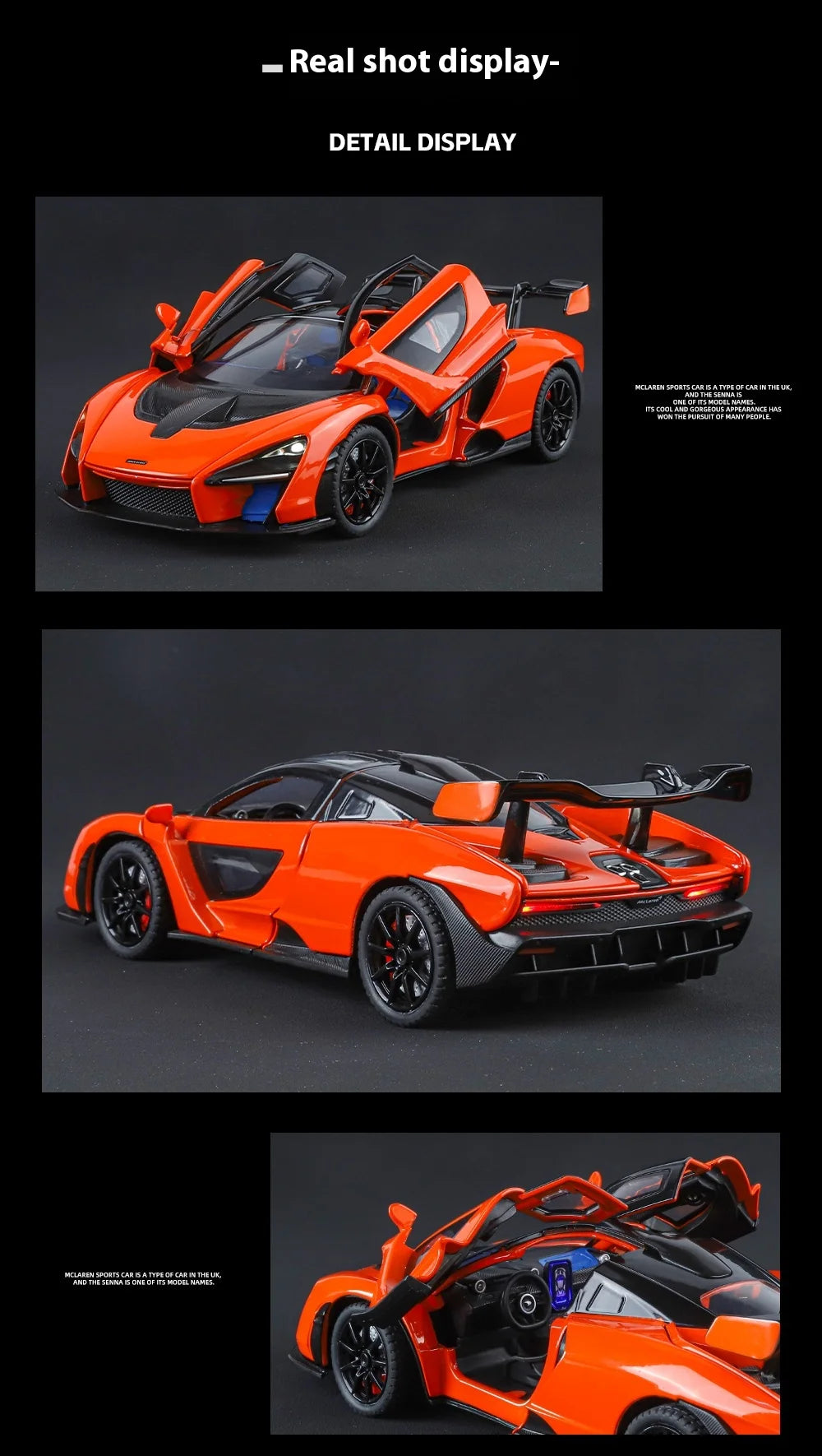 1:24 Mclaren Senna Sports Racing Supercar Alloy Diecast Metal Model Car Collectibles Children's Toy Birthday Gifts For Boy Hobby