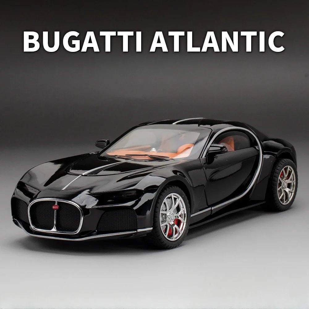 1/24 Scale Bugatti Atlantic Toys Model Car Alloy Diecasts Model Vehicle with Light Sound Super Sport Car for Boys Birthday Gifts