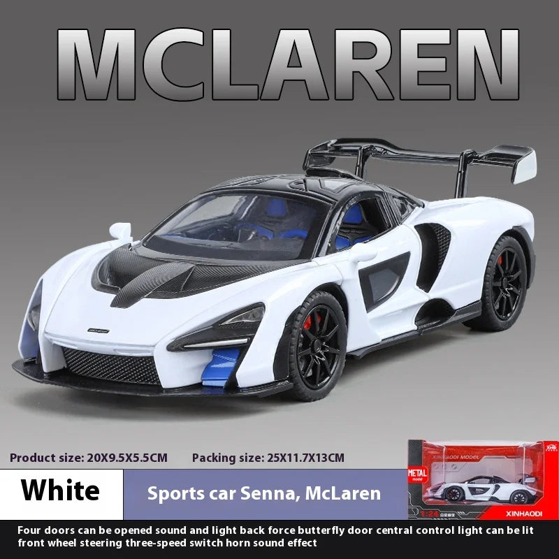 1:24 Mclaren Senna Super Racing Car Alloy Diecast Model Car Adult Collectibles Sound & Light Hobby Holiday Gifts With Boyfriend