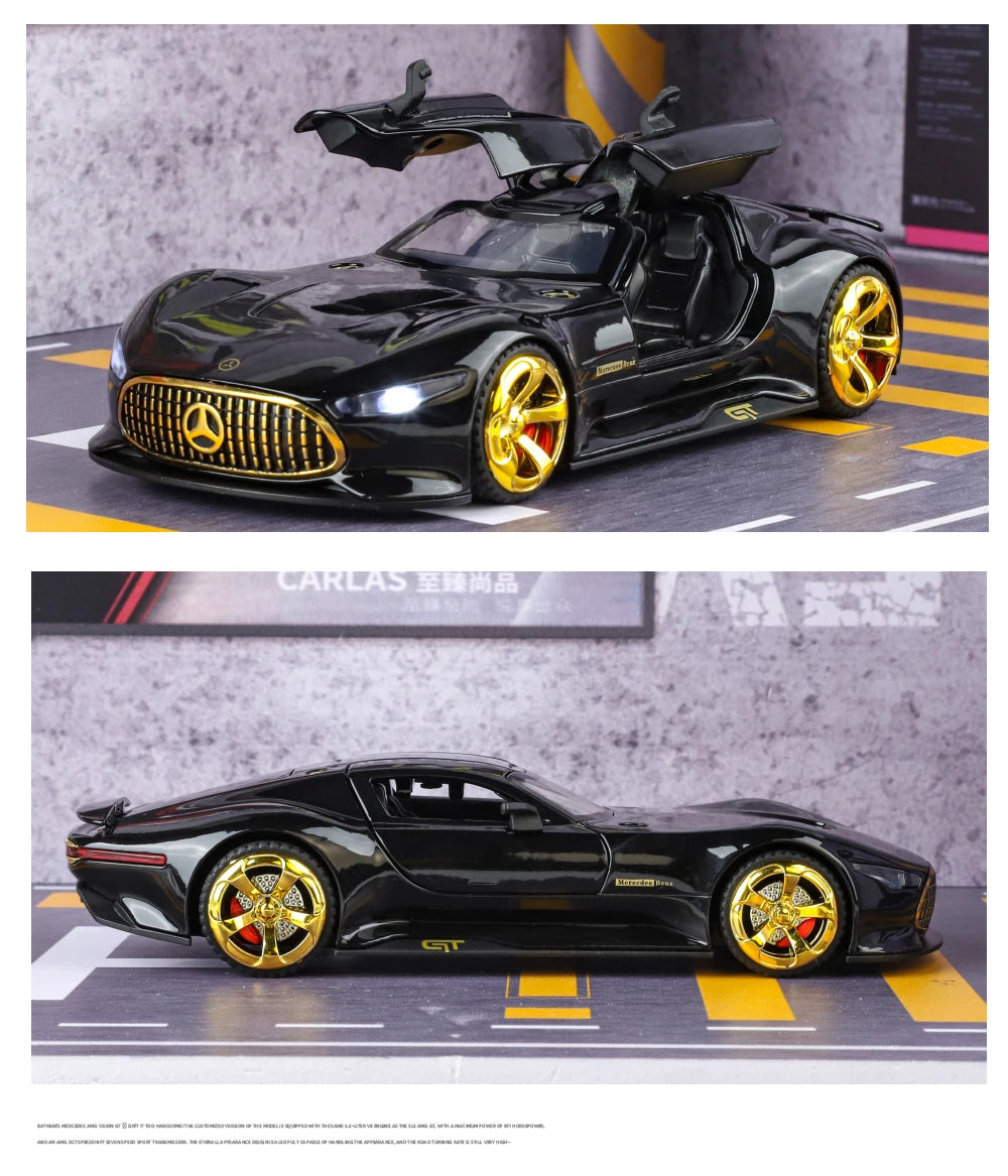 1:32 Benz AMG Vision GT Supercar Alloy Metal Diecast Car Model Sound & Light Simulation Collectibles Gift For Boyfriend Kids Boy