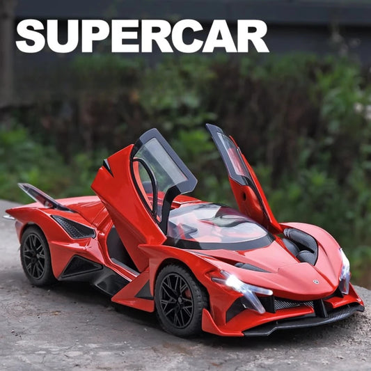 1:24 Scale Apollo Project EVO Alloy Car Model Toy Diecast Metal Track Supercar Models Simulation Sound Light Children Toys Gifts