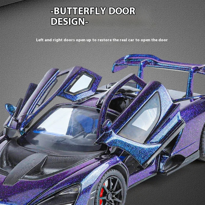 1:24 Mclaren Senna Super Racing Car Alloy Diecast Model Car Adult Collectibles Sound & Light Hobby Holiday Gifts With Boyfriend