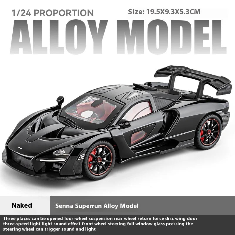 1:24 Mclaren Senna Super Racing Car Alloy Diecast Model Car Adult Collectibles Sound & Light Hobby Holiday Gifts With Boyfriend