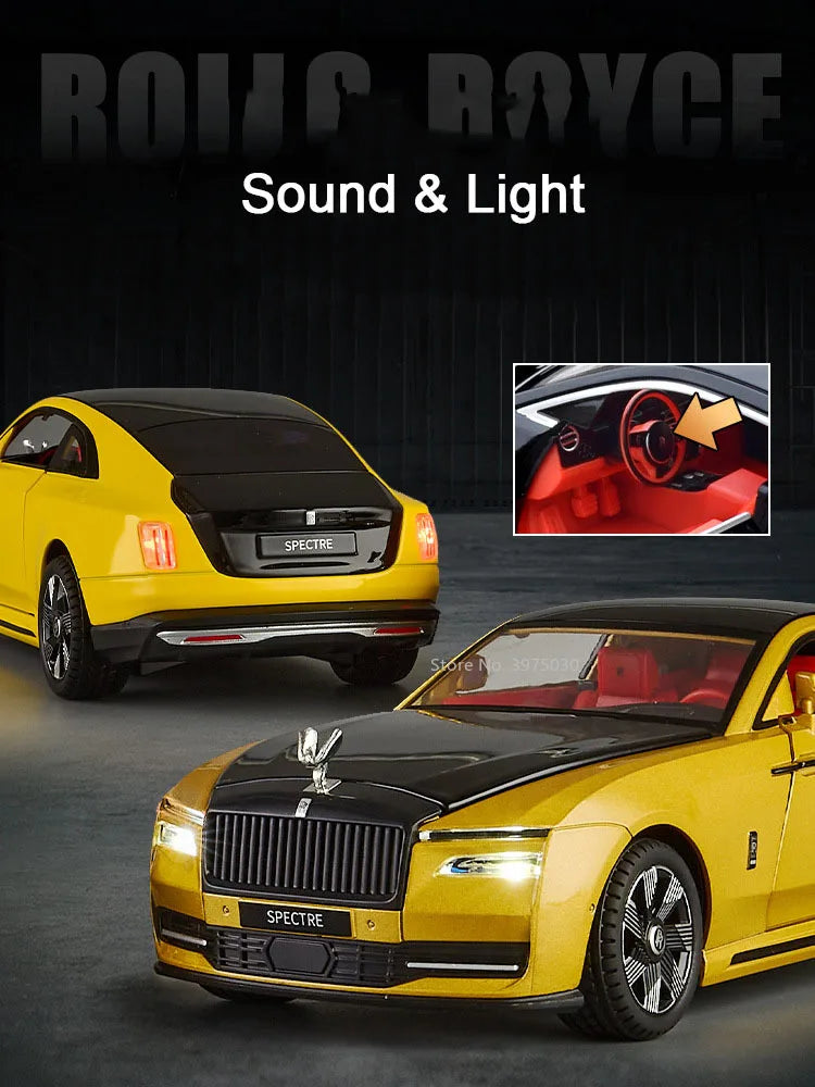 1/24 Alloy Diecast Car Model Rolls Royce Spectre Toy Simulation Limousine Pull Back Sound Light Advanced Decorative Toys for Boy