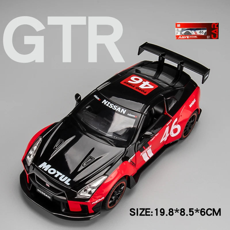 1:22 Nissan GTR Modified Car Alloy Model Car Diecast Metal Toy Car Sound & Light Children Boys Toys Vehicle Collection Gifts