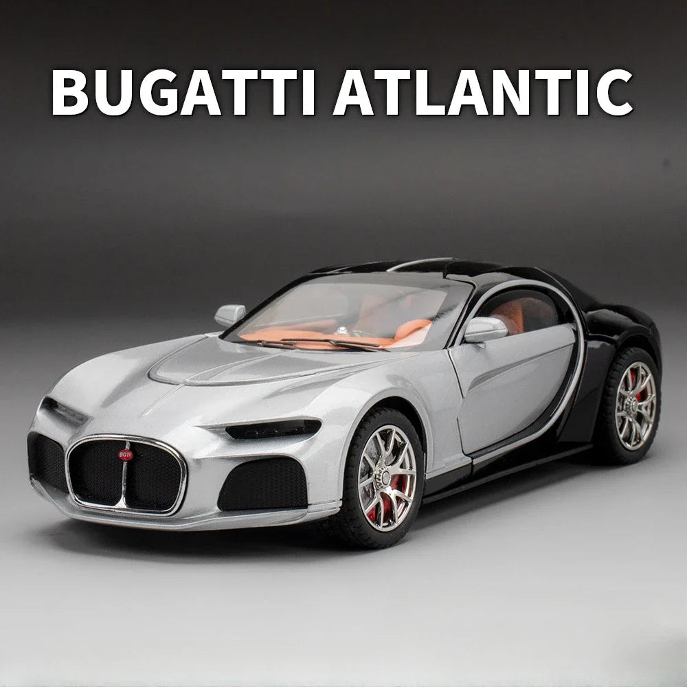 1/24 Scale Bugatti Atlantic Toys Model Car Alloy Diecasts Model Vehicle with Light Sound Super Sport Car for Boys Birthday Gifts