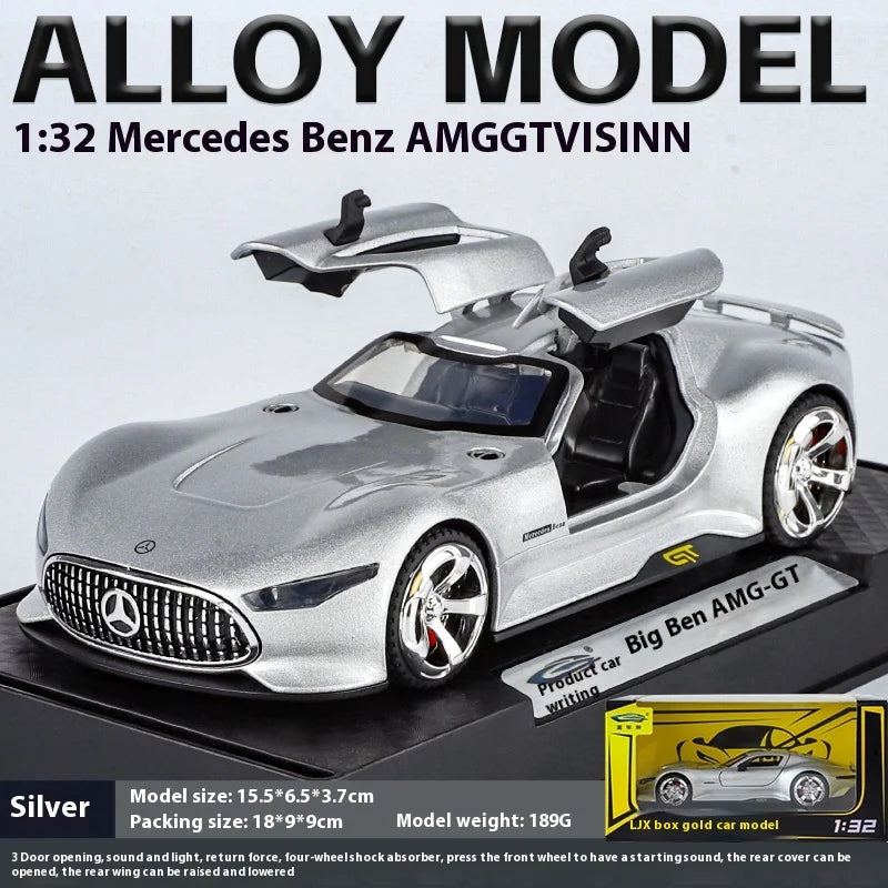 1:32 Benz AMG Vision GT Supercar Alloy Metal Diecast Car Model Sound & Light Simulation Collectibles Gift For Boyfriend Kids Boy