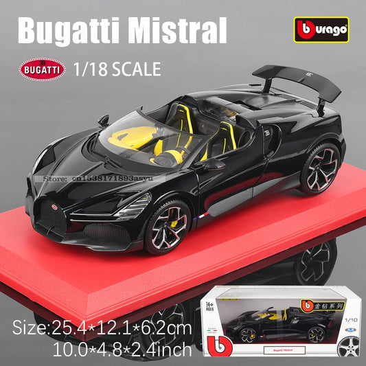 Bburago 1:18 Bugatti Mistral Bolide Chiron Divo racing model simulation car model alloy car toy collection