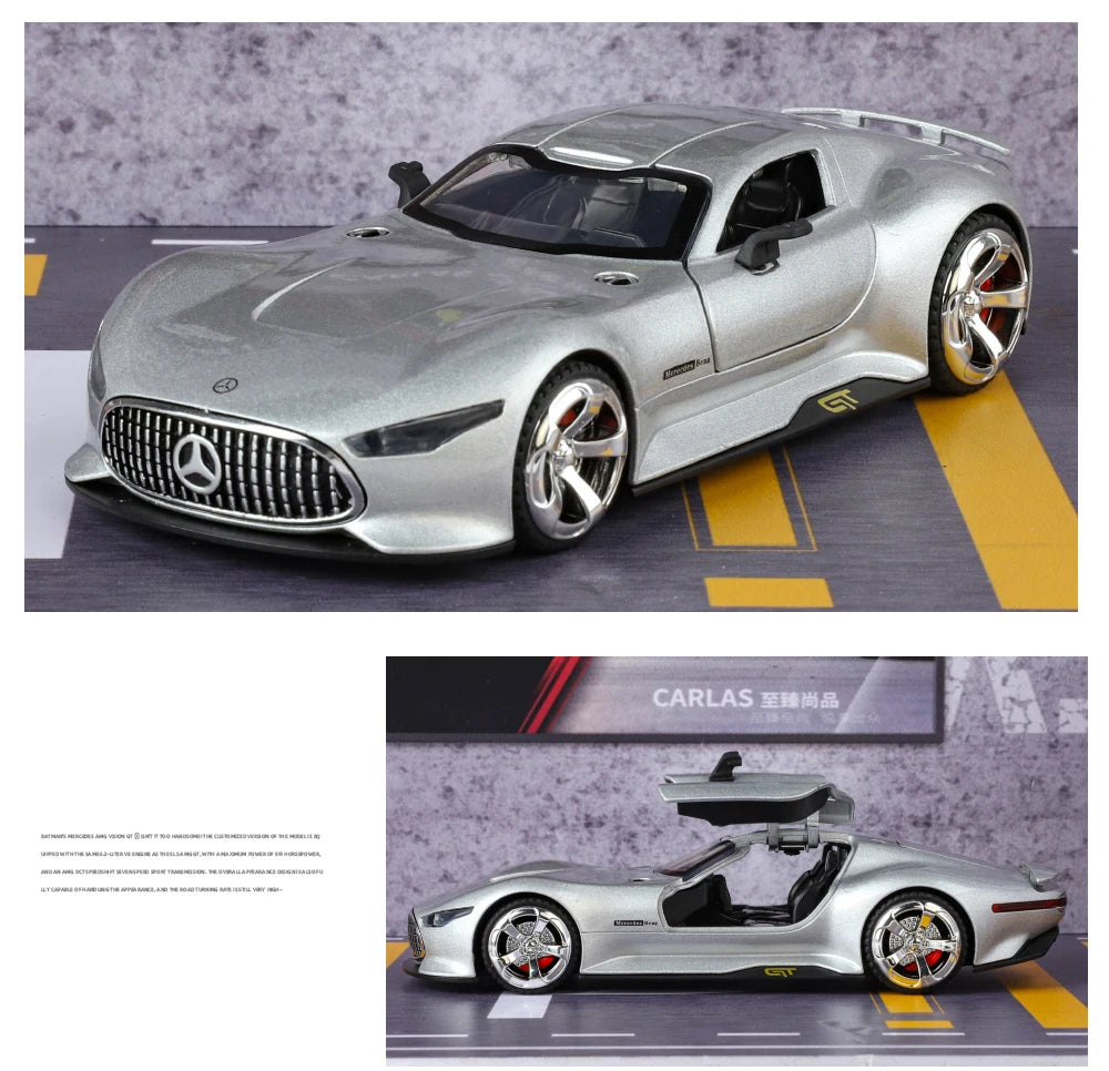 1:32 Benz AMG Vision GT Supercar Alloy Metal Diecast Car Model Sound & Light Simulation Collectibles Gift For Boyfriend Kids Boy