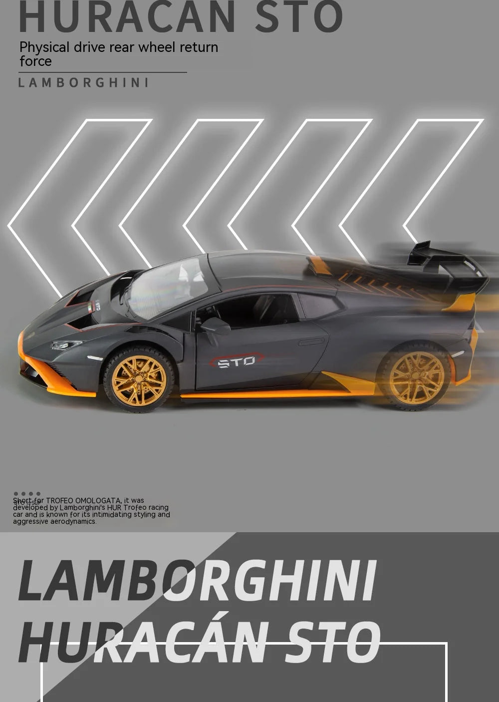 1:24 Scale Lamborghini STO Alloy Model Car - Ultimate Supercar Replica for Collectors - Precise Detailing, High-End Craftsmanshi