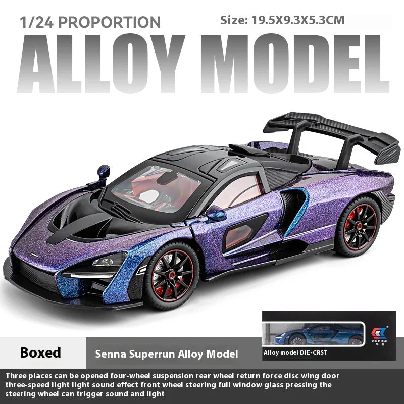 1:24 Mclaren Senna Sports Racing Supercar Alloy Diecast Metal Model Car Collectibles Children's Toy Birthday Gifts For Boy Hobby