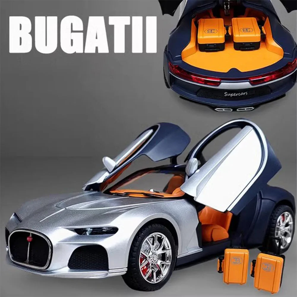 1/24 Scale Bugatti Atlantic Toys Model Car Alloy Diecasts Model Vehicle with Light Sound Super Sport Car for Boys Birthday Gifts