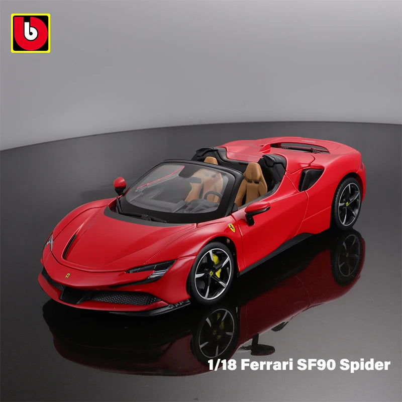 Bburago 1:18 Ferrari FXXK EVO 296 GTB SF90 488 GTB SP1 Alloy Luxury Vehicle Diecast Cars Model Toy Collection Gift for boys