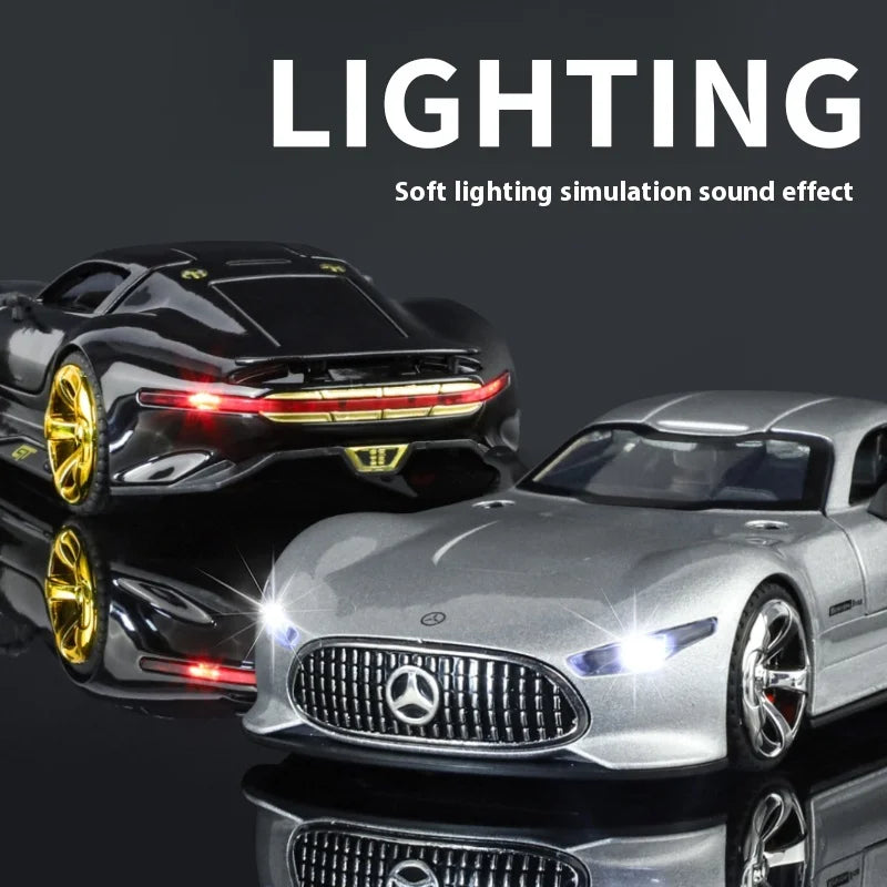 1:32 Benz AMG Vision GT Supercar Alloy Metal Diecast Car Model Sound & Light Simulation Collectibles Gift For Boyfriend Kids Boy