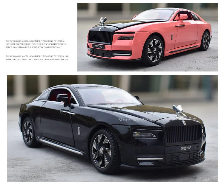 1/24 Alloy Diecast Car Model Rolls Royce Spectre Toy Simulation Limousine Pull Back Sound Light Advanced Decorative Toys for Boy