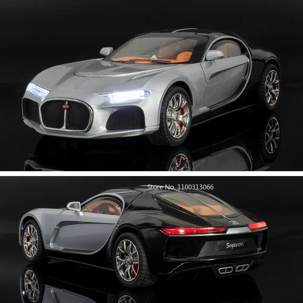 1/24 Scale Bugatti Atlantic Toys Model Car Alloy Diecasts Model Vehicle with Light Sound Super Sport Car for Boys Birthday Gifts