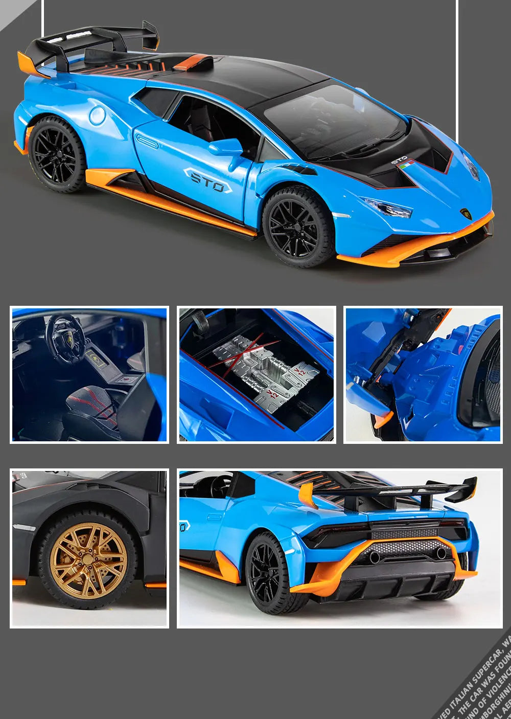 1:24 Scale Lamborghini STO Alloy Model Car - Ultimate Supercar Replica for Collectors - Precise Detailing, High-End Craftsmanshi