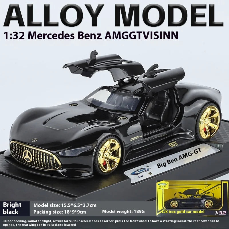 1:32 Benz AMG Vision GT Supercar Alloy Metal Diecast Car Model Sound & Light Simulation Collectibles Gift For Boyfriend Kids Boy