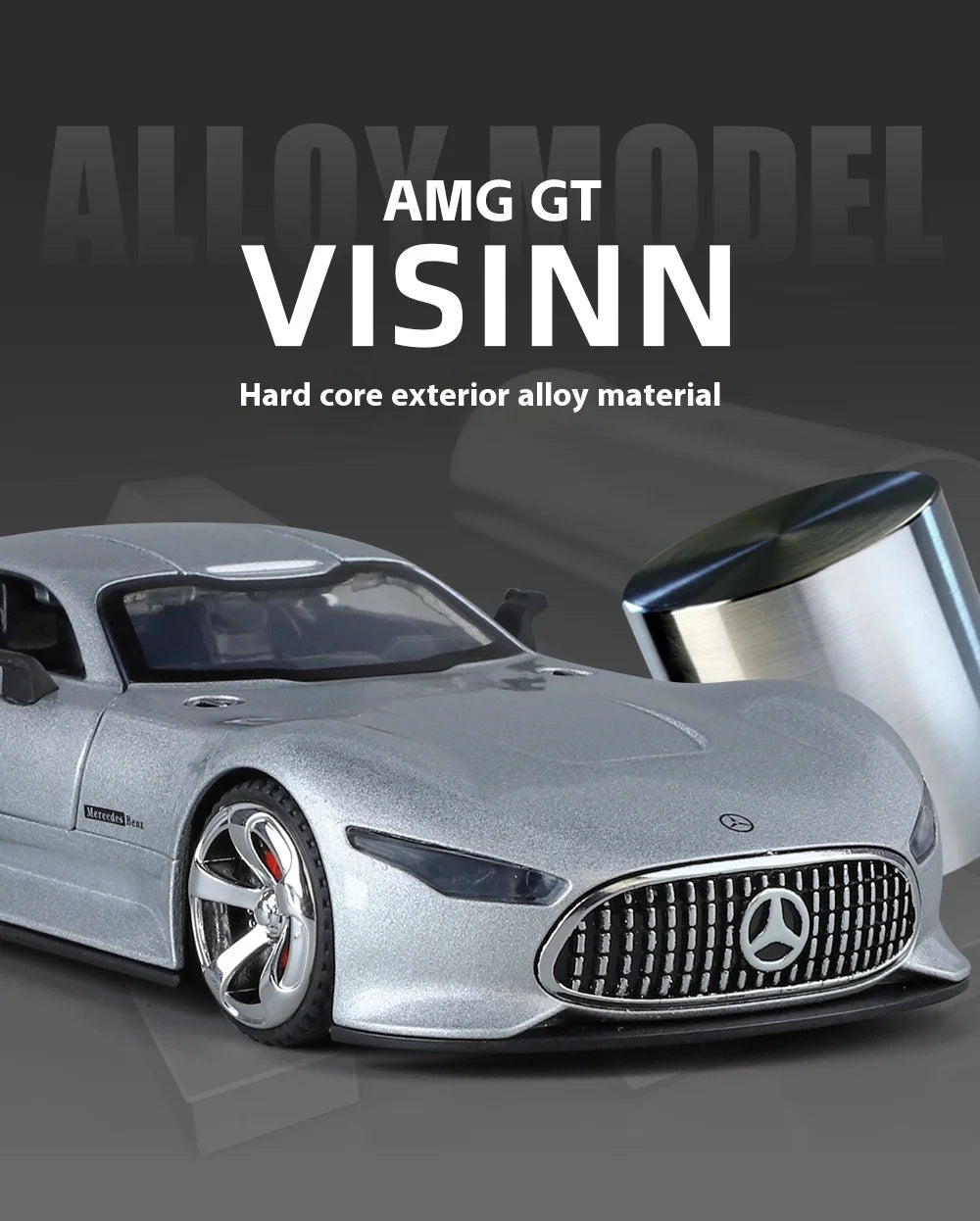 1:32 Benz AMG Vision GT Supercar Alloy Metal Diecast Car Model Sound & Light Simulation Collectibles Gift For Boyfriend Kids Boy