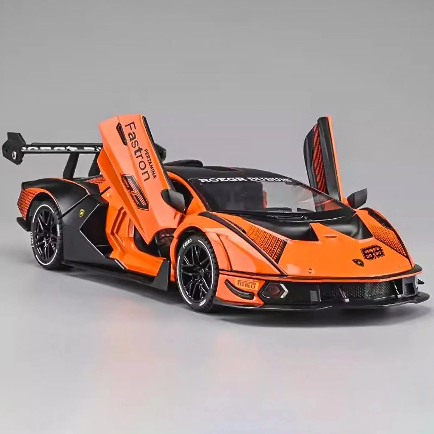 1:24 Scale Lamborghini SCV12 Diecast Car Model with Sound and Light Effects, Spring-Loaded Action