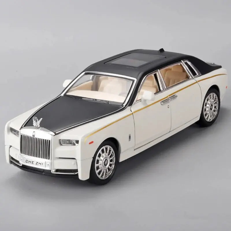 1:24 RR Phantom Model Zinc Alloy Pull Back Diecast Toy Cars with Sound and Light for Kids Boy Girl Gift