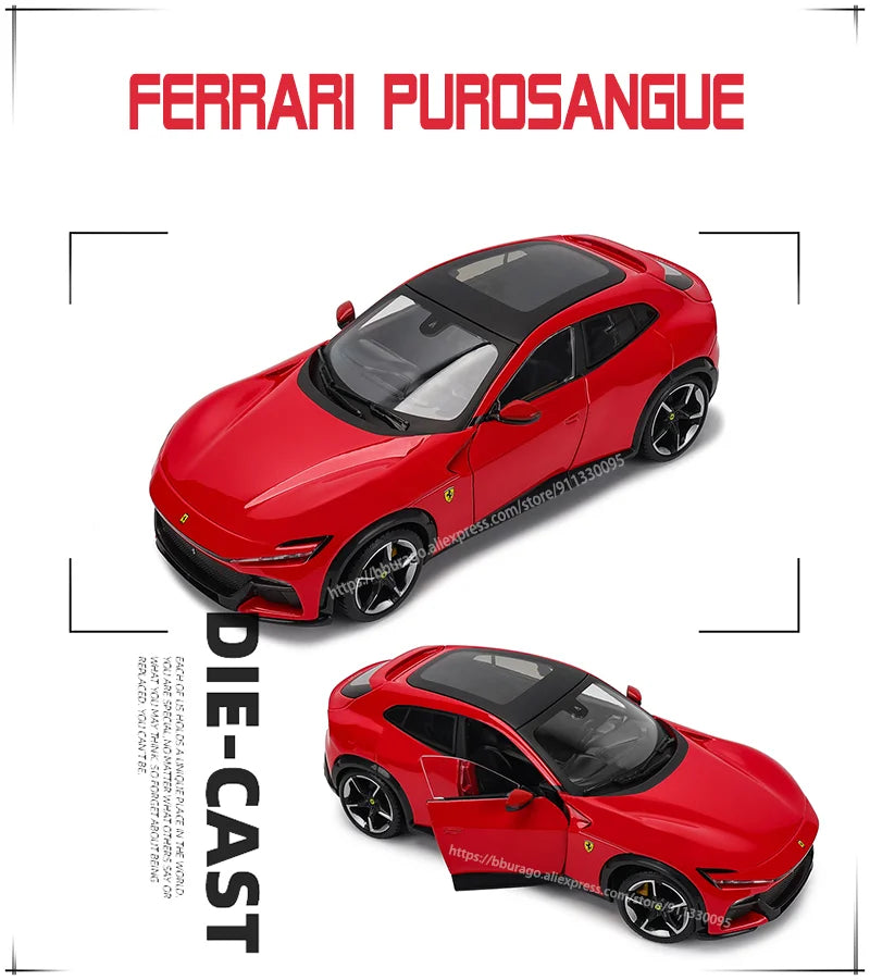 Bburago 1:24 Ferrari PUROSANGUE 488 458 F12 SP1 Car Model Die-casting Metal Model Children Toy Boyfriend Gift Simulated Alloy