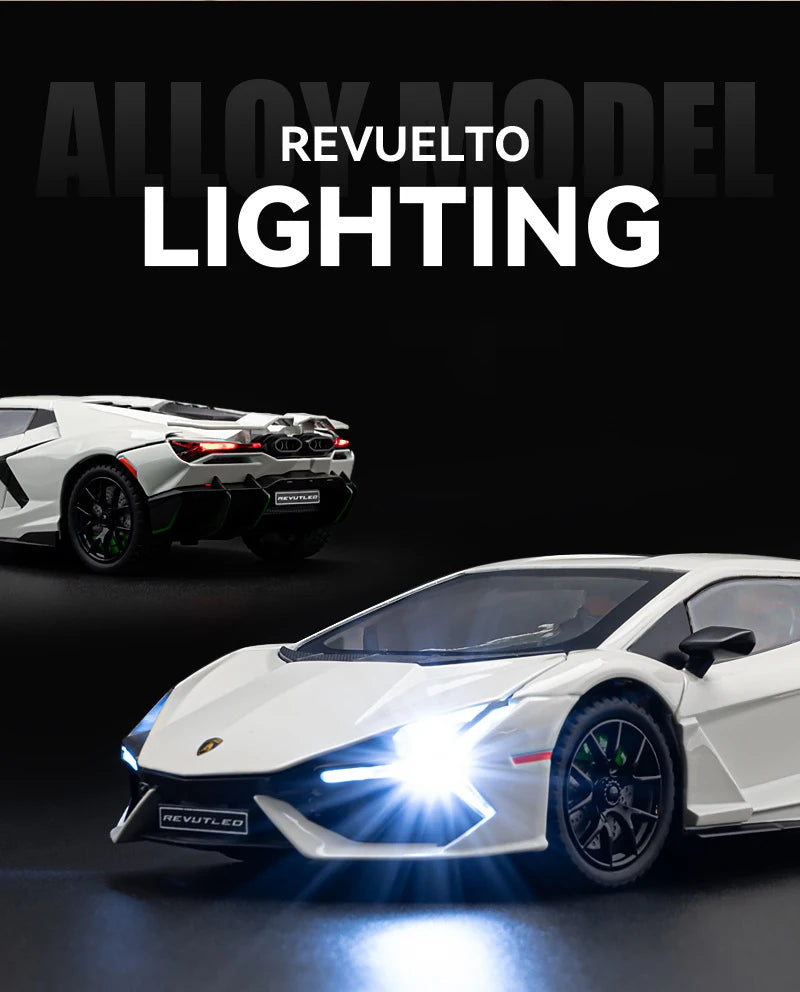 1:24 Lamborghini Revuelto Supercar Alloy Car Diecasts & Toy Vehicles Metal Toy Car Model Sound and light Collection Kids Toy