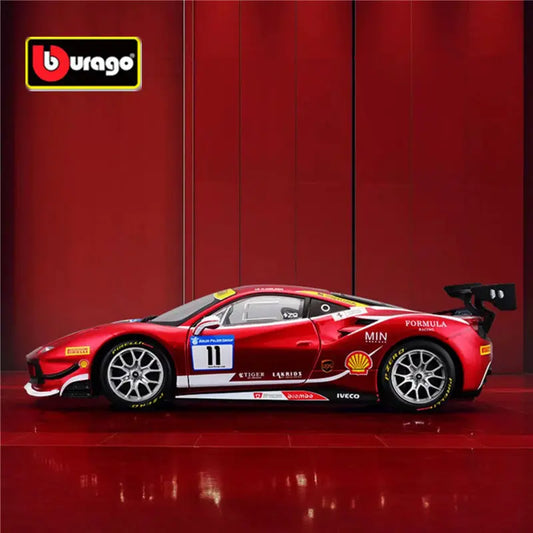 Bburago 1:24 2017 Ferrari 488 Challenge Alloy Sports Car Model Diecast Metal Racing Car Vehicles Model Simulation Kids Toy Gifts