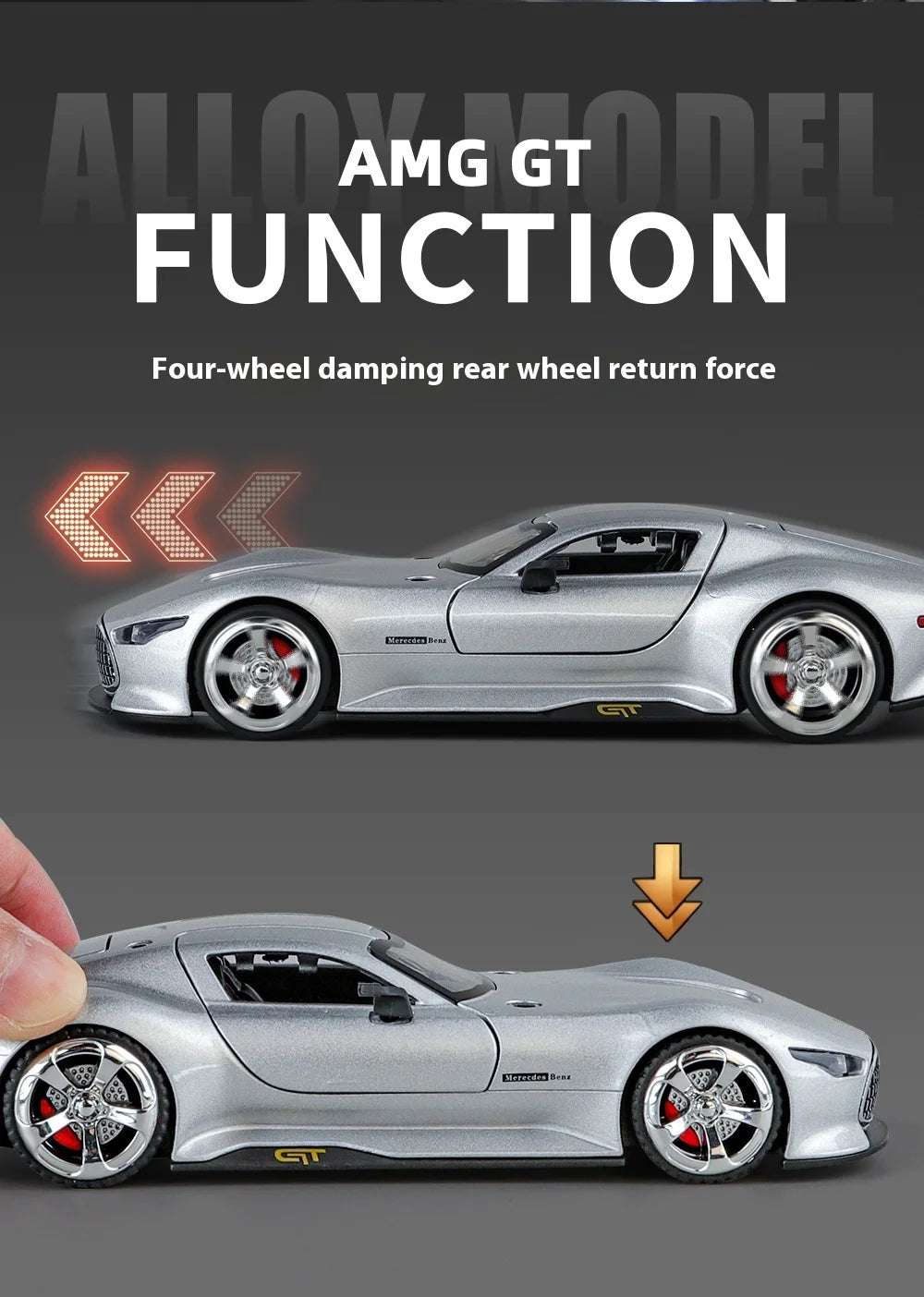 1:32 Benz AMG Vision GT Supercar Alloy Metal Diecast Car Model Sound & Light Simulation Collectibles Gift For Boyfriend Kids Boy