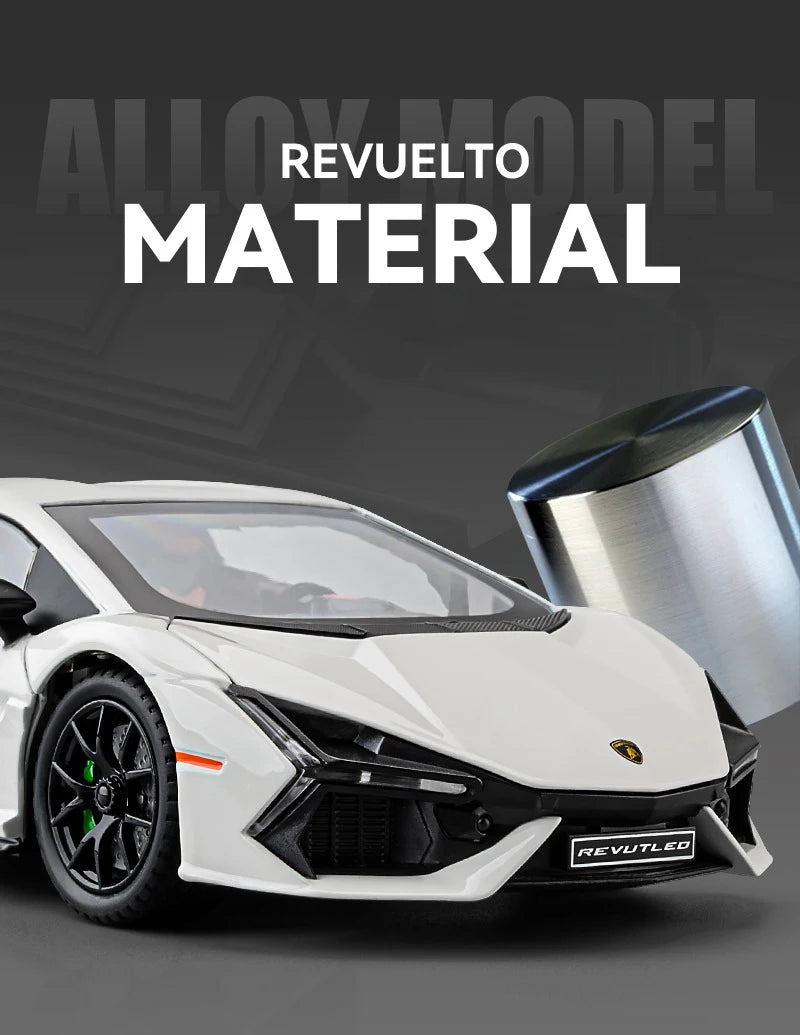 1:24 Lamborghini Revuelto Supercar Alloy Car Diecasts & Toy Vehicles Metal Toy Car Model Sound and light Collection Kids Toy