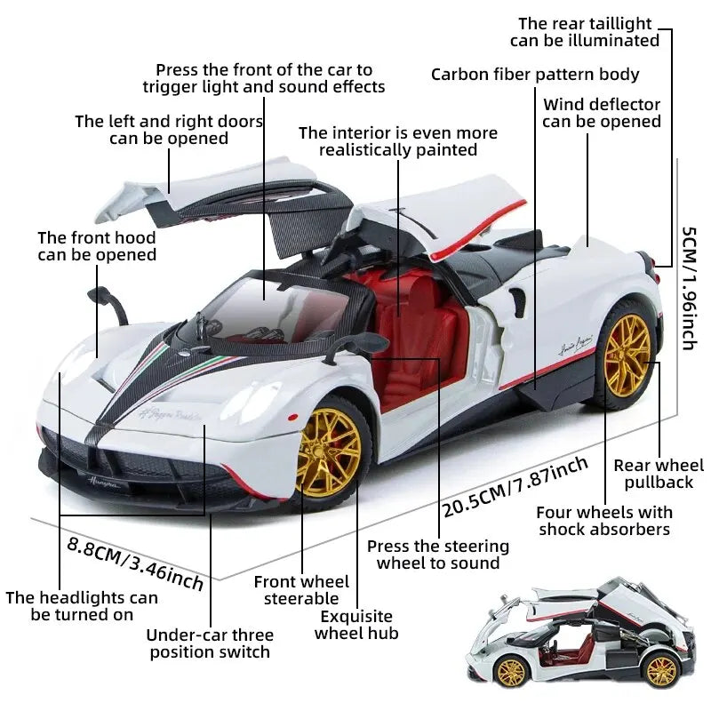 1:24 Scale Pagani Alloy Car Model, /Boyfriend/birthday Gift, Supercar Model Fashion Accessories