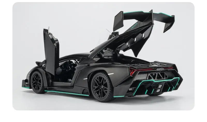 Diecast Car for Veneno Model Car 1/24 Scale Sports Toy Vehicle Door Can Be Opened Toy Car Front Wheel Steerable