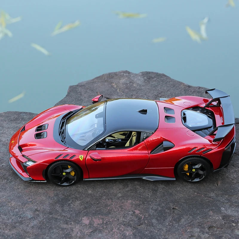 Bburago 1:18 Ferrari SF90 XX Stradale Sports Car Model Static Simulation Die Cast Vehicles Collectible Toy