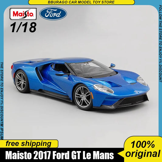 In Stock Maisto 1:18 2017 Ford Gt Le Mans Racing Car Alloy Miniature Diecast Model Ford Gt Gulf Version Sport Car Custom Car Toy