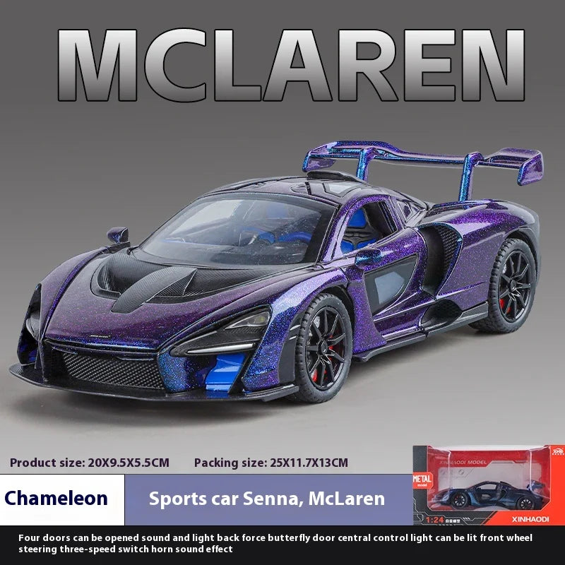 1:24 Mclaren Senna Sports Racing Supercar Alloy Diecast Metal Model Car Collectibles Children's Toy Birthday Gifts For Boy Hobby